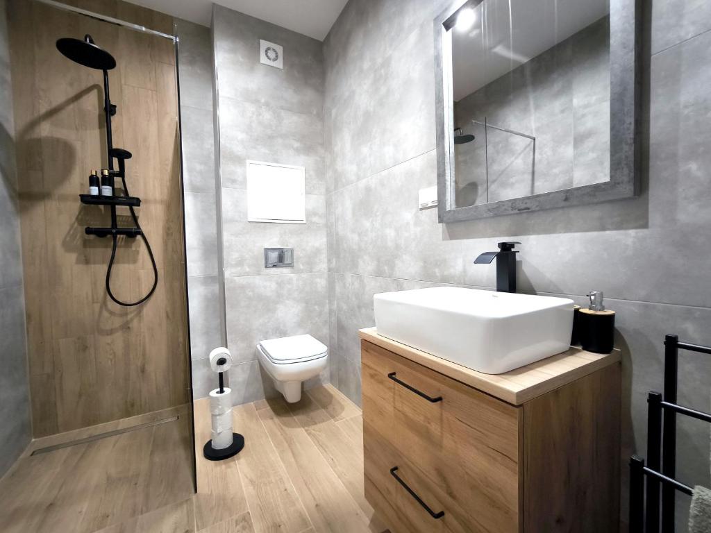 Koupelna v ubytování Apartmány Karpatia s privátnym parkovaním