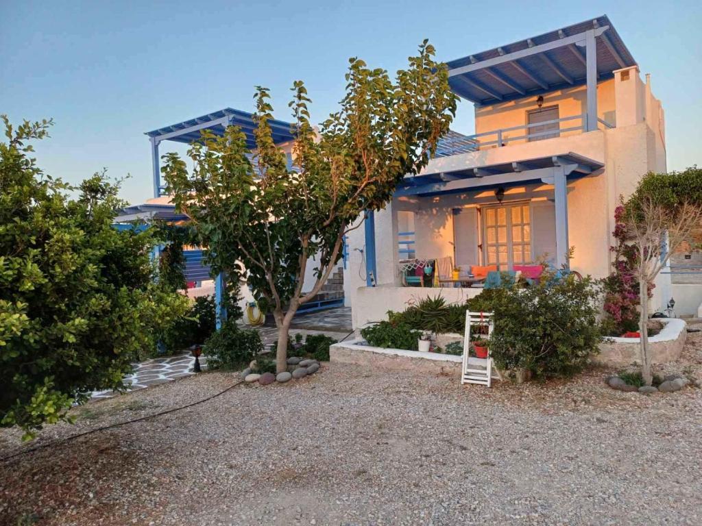 a house with a tree in front of it at BLUE PARADISE SUITES in Pachaina