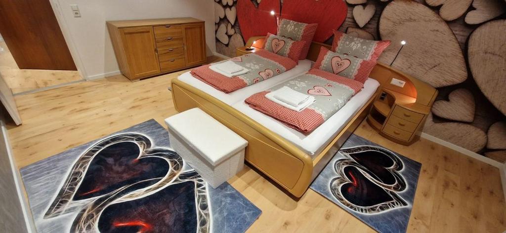 Postel nebo postele na pokoji v ubytování Renatas Ferienwohnung ISABEL
