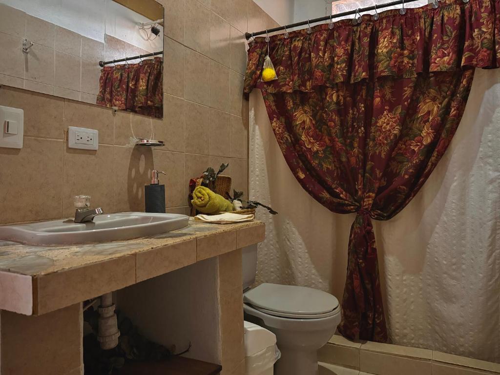 Koupelna v ubytování Casa Amaru