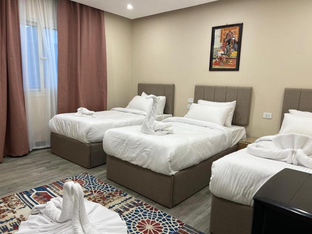 Postel nebo postele na pokoji v ubytování Pyramids Hotel