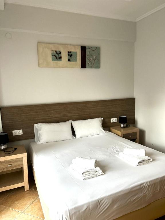 Posteľ alebo postele v izbe v ubytovaní Eleonas Apartments