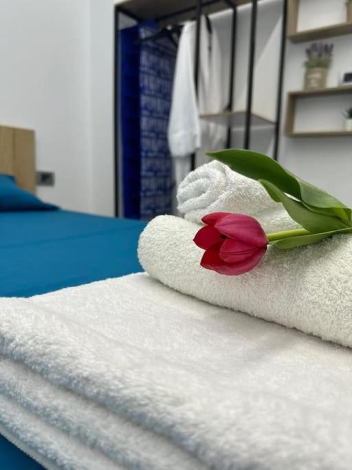 Postel nebo postele na pokoji v ubytování Duka Apartment