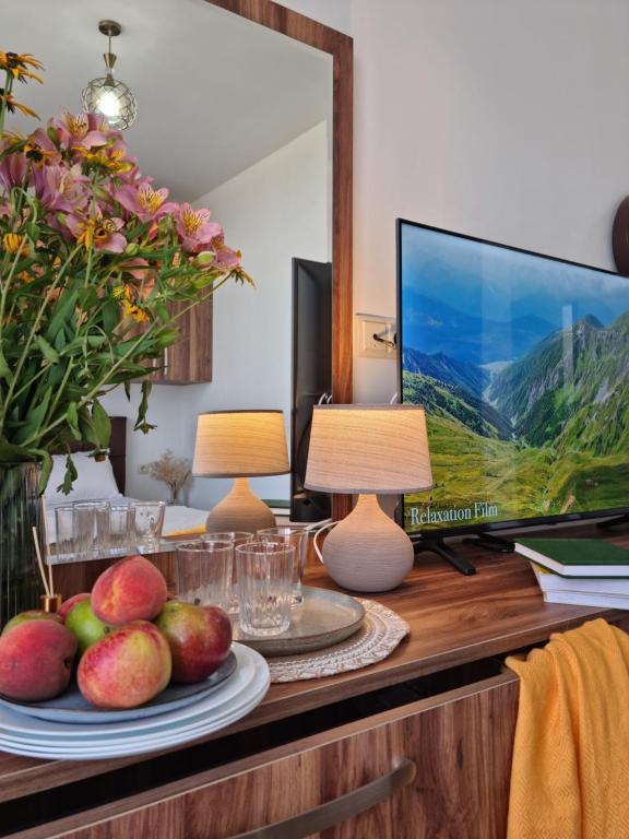 TV a/nebo společenská místnost v ubytování Lazare