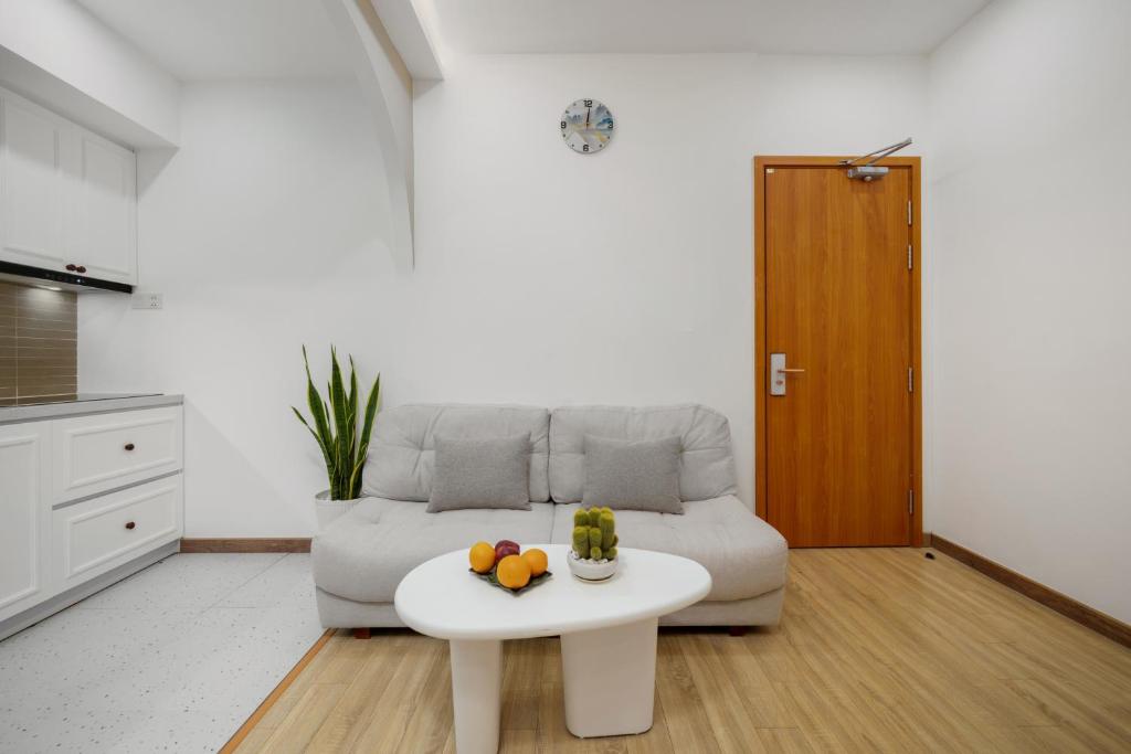 Kuchyň nebo kuchyňský kout v ubytování Q Apartment Da Nang