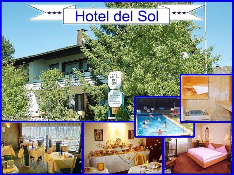 un collage di foto di un hotel del venduto di Hotel Del Sol a Bad Wildungen