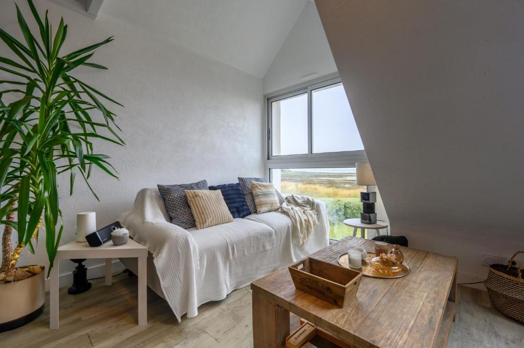 Posezení v ubytování L'Appel du Large - Duplex vue mer Penvins Sarzeau