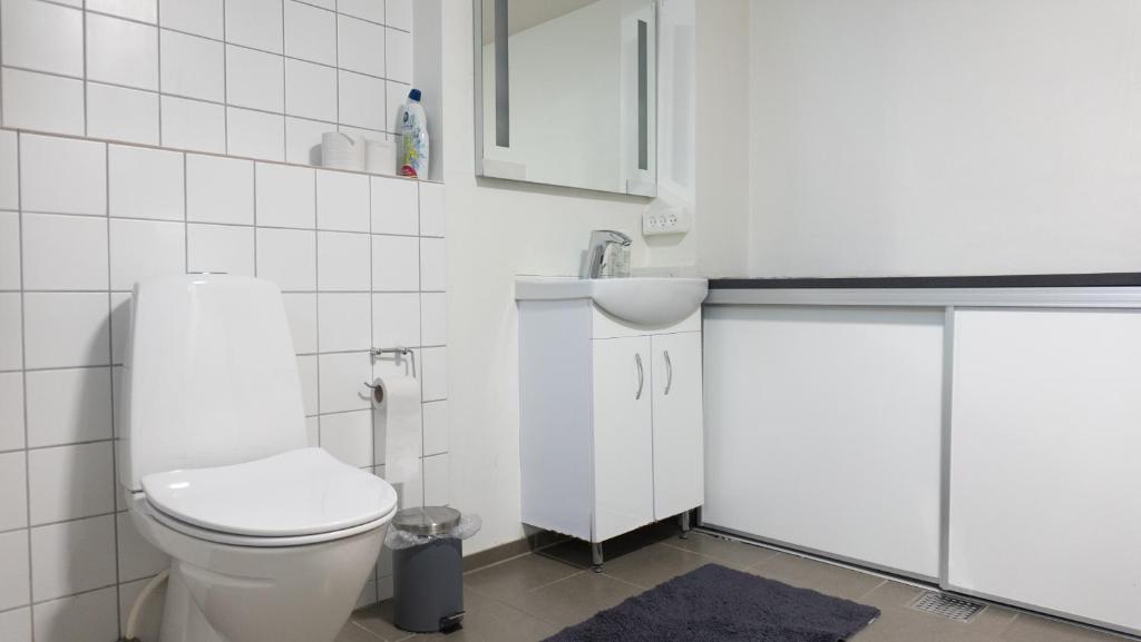 Koupelna v ubytování Hilmors Overnatning