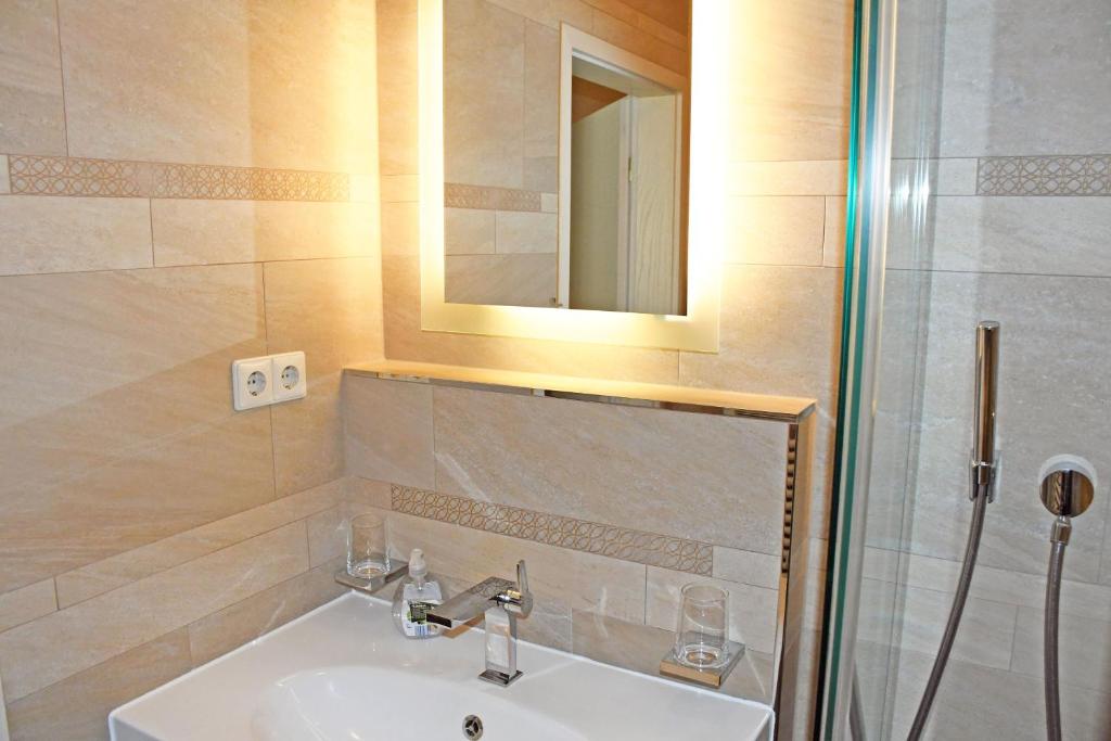 Koupelna v ubytování Ferienwohnung mit super Balkon in Baabe