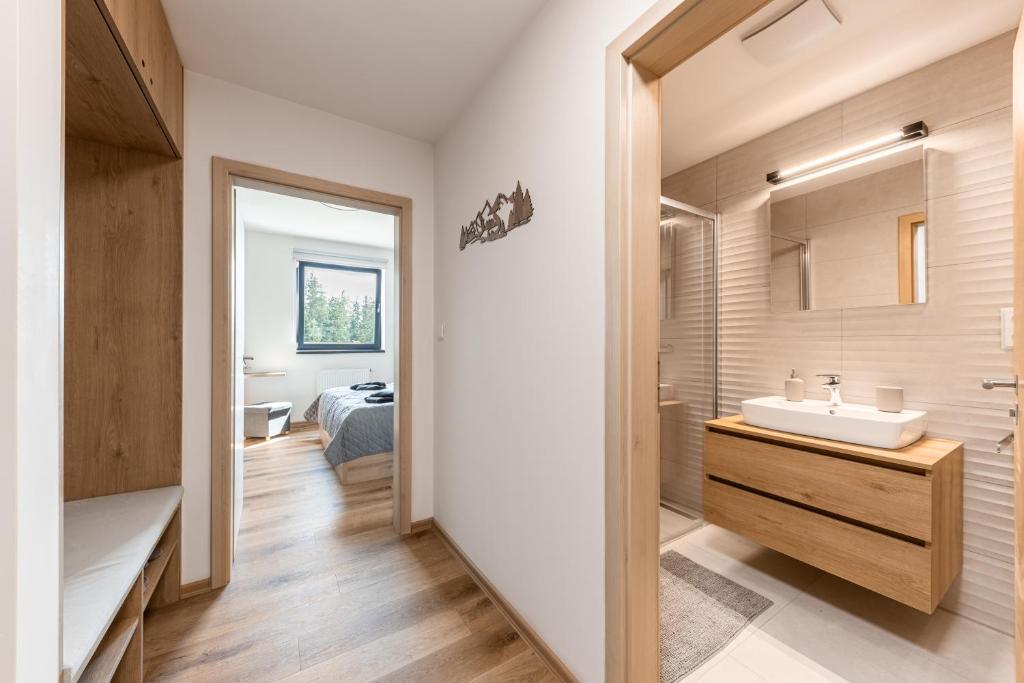 Koupelna v ubytování Apartmán Charlie