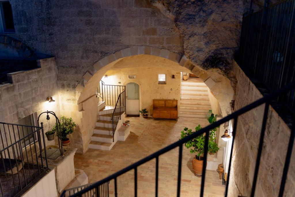 an overhead view of a staircase in a building at Il Belvedere in Matera