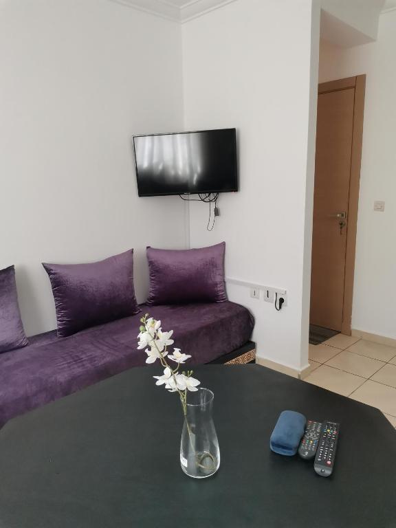 TV a/nebo společenská místnost v ubytování Appartement F3 en location d'été