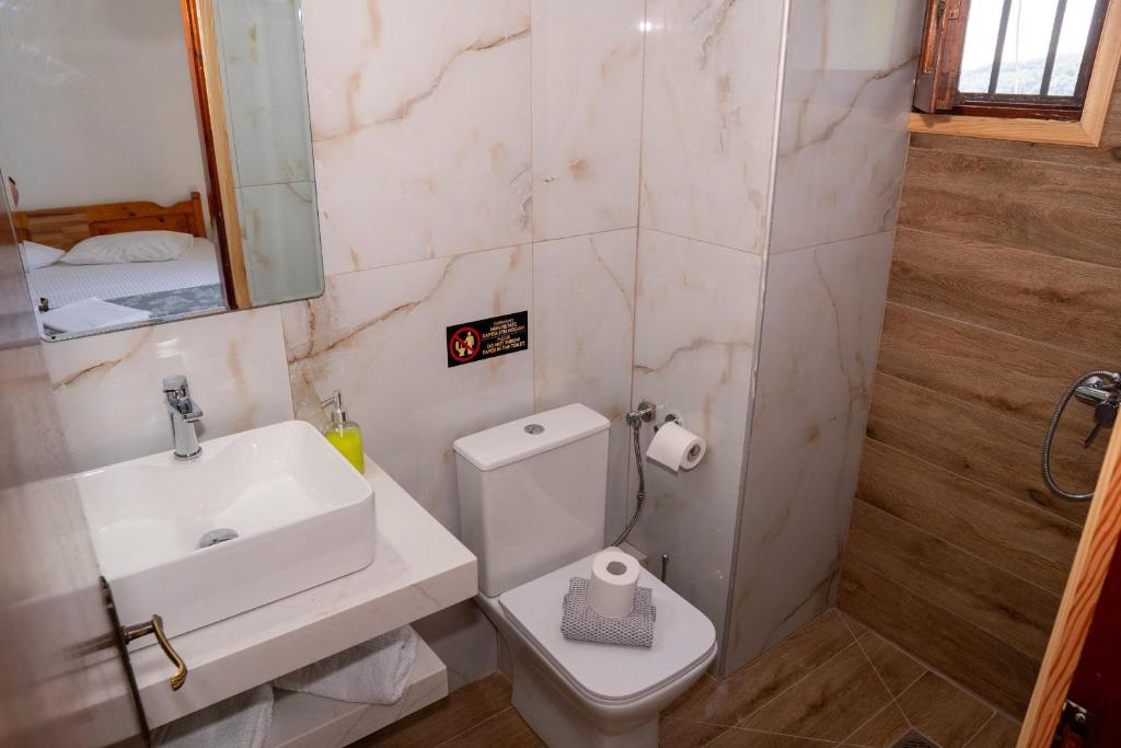 Koupelna v ubytování Paradeisos Rooms Pelion