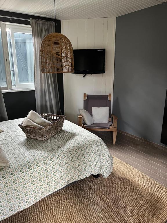 Postel nebo postele na pokoji v ubytování Petite dépendance vue piscine