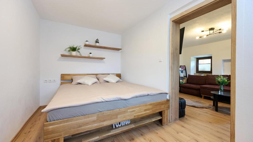 Postel nebo postele na pokoji v ubytování Vista Larix Chalet