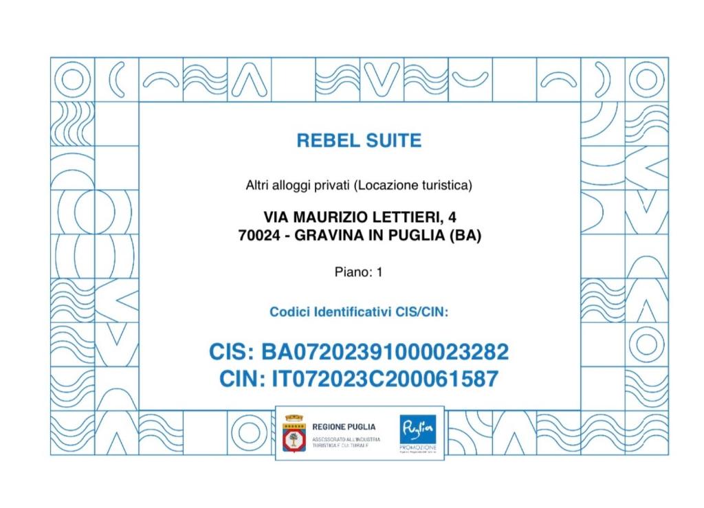 Certyfikat, podpis lub inny dokument wystawiony w obiekcie Rebel Suite love