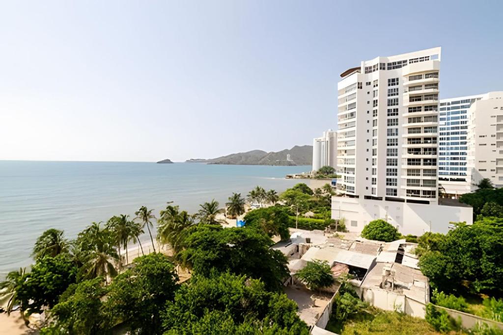 a view of the ocean from a building at 2 Dormitorios Vista Mar. Piscina y Spa in Gaira