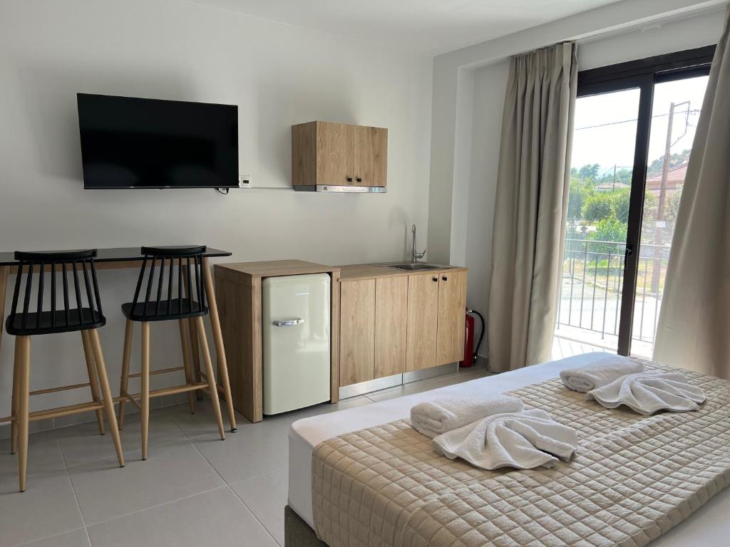Postel nebo postele na pokoji v ubytování Likno Hotel