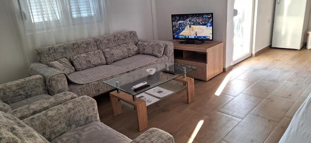 TV a/nebo společenská místnost v ubytování Apartments Bajceta
