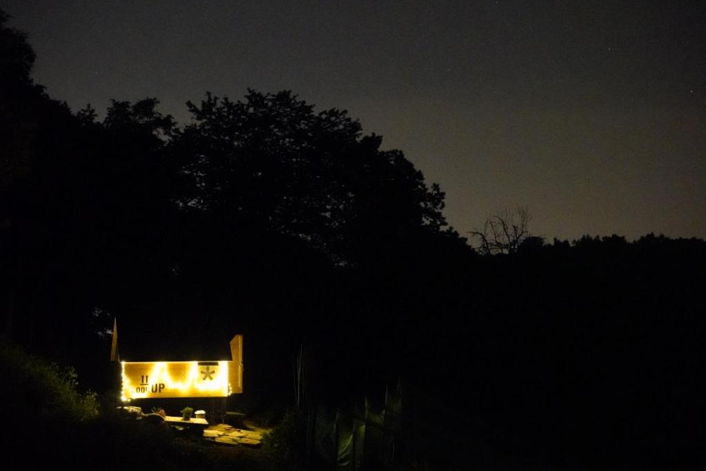 a house at night with lights in the dark at StarsBox a Casa Colēt in Frabosa Sottana