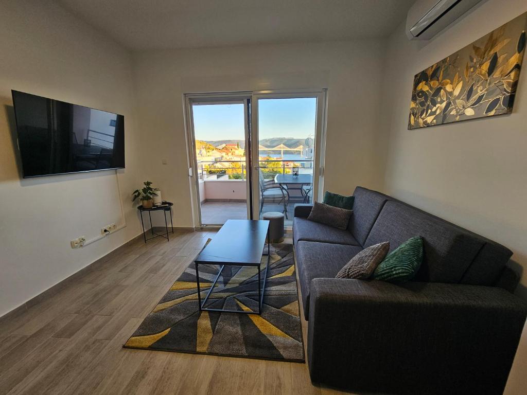 Χώρος καθιστικού στο Wanderlust Apartment
