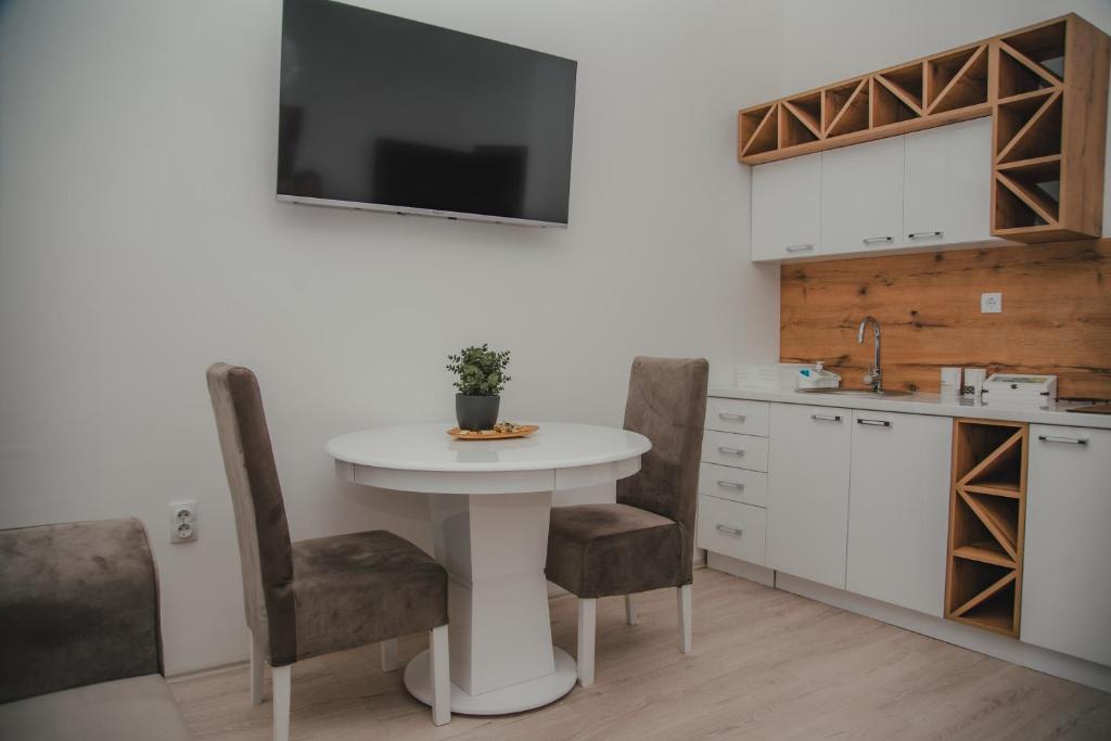 Kuchyň nebo kuchyňský kout v ubytování Jes Apartments