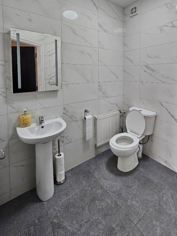 Koupelna v ubytování Dromod suites