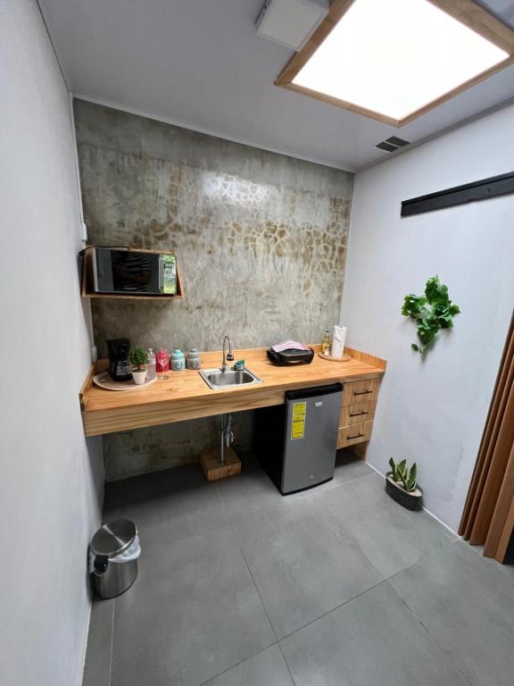 Kuchyň nebo kuchyňský kout v ubytování SJO Green Casita