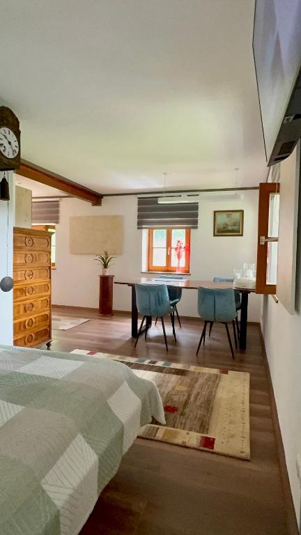 Televízia a/alebo spoločenská miestnosť v ubytovaní Ferienwohnung im Thermenland