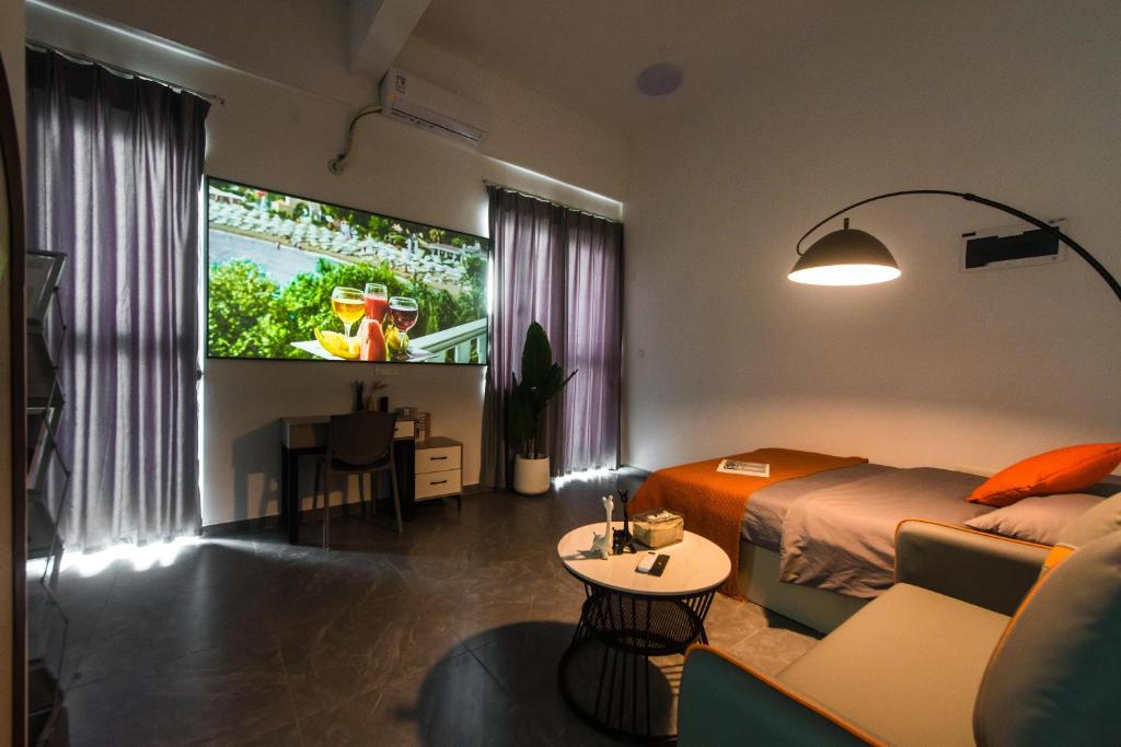 Posezení v ubytování WESU Apartment - Shenzhen Longhua Dalang Fashion Dalang Town Branch