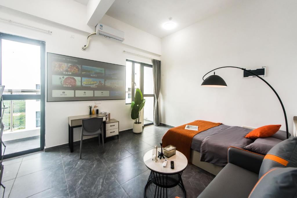 Posezení v ubytování WESU Apartment - Shenzhen Longhua Dalang Fashion Dalang Town Branch