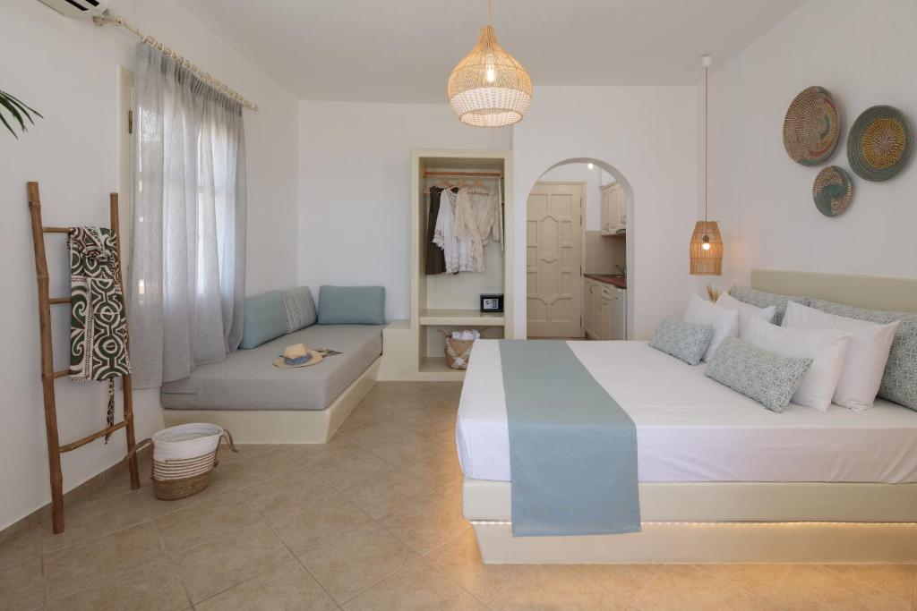 Posteľ alebo postele v izbe v ubytovaní Maria's Rooms & Studios