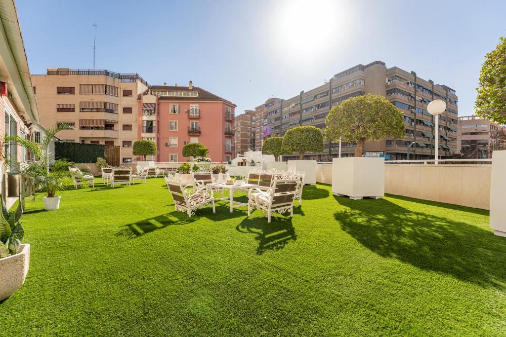 Jardín al aire libre en Hotel Las Américas
