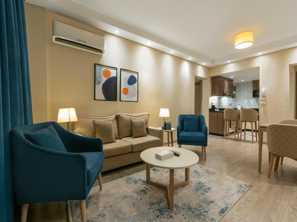 Posezení v ubytování Second Home Hospitality, Rehab City, New Cairo, Cairo Egypt