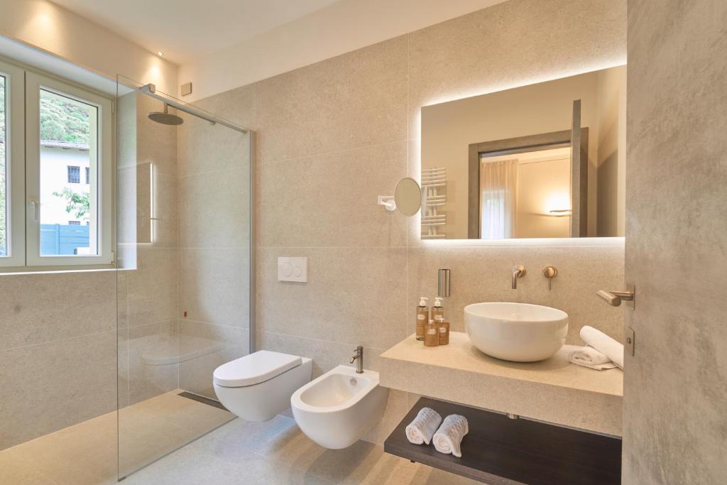 Koupelna v ubytování Hotel Villa Cuserina