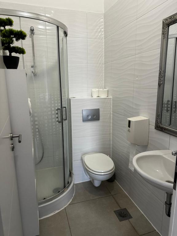Koupelna v ubytování Guesthouse Pri Tonetu