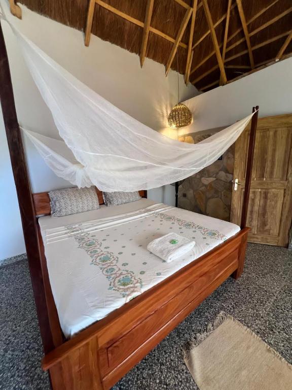 Postel nebo postele na pokoji v ubytování Gîte chez Noël