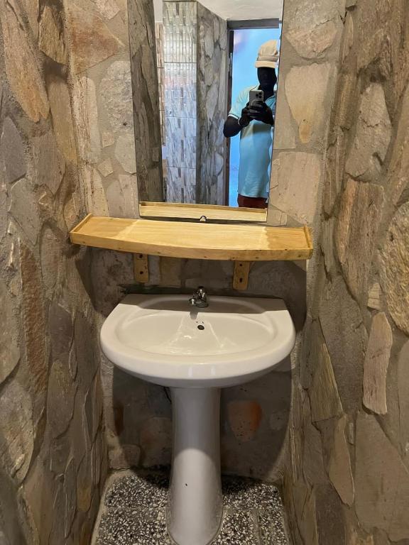Koupelna v ubytování Gîte chez Noël