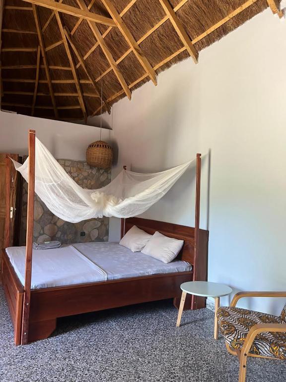 Postel nebo postele na pokoji v ubytování Gîte chez Noël