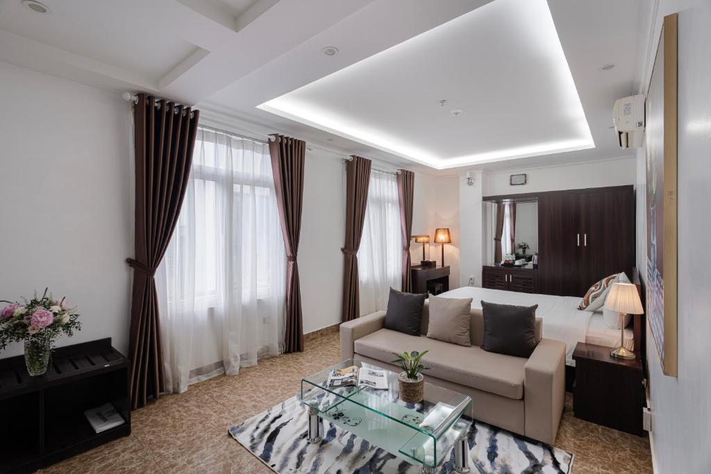 Posezení v ubytování 그레이스 호텔 Grace Hotel & Residence