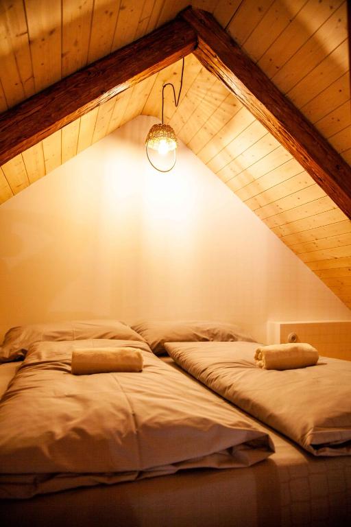 Postel nebo postele na pokoji v ubytování Apartmány Temechov