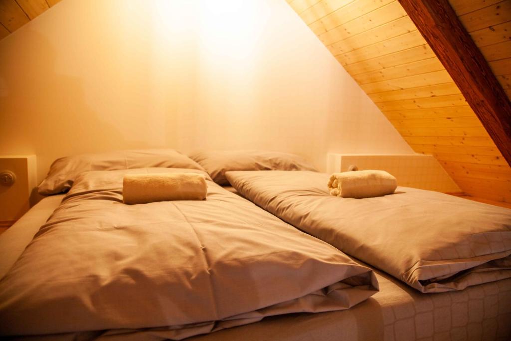 Postel nebo postele na pokoji v ubytování Apartmány Temechov