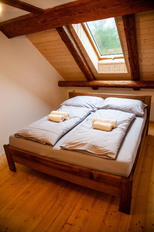 Postel nebo postele na pokoji v ubytování Apartmány Temechov