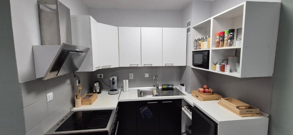Kuchyň nebo kuchyňský kout v ubytování Studio APARTMAN 404-401