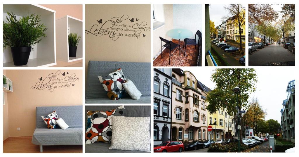a collage of photos of a city with buildings and houses at Griffn Properties Flora in Essen