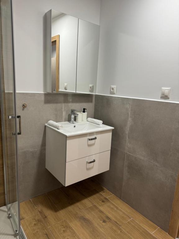Koupelna v ubytování Apartmán Lesná 5, Bojnice