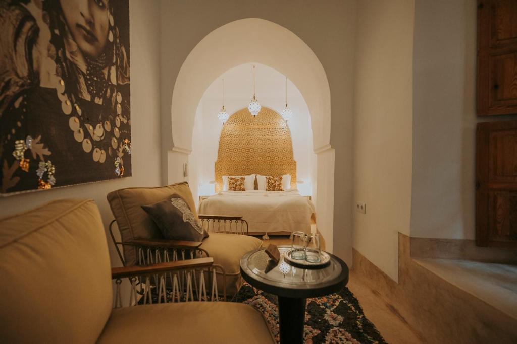 Posezení v ubytování Riad Djebel