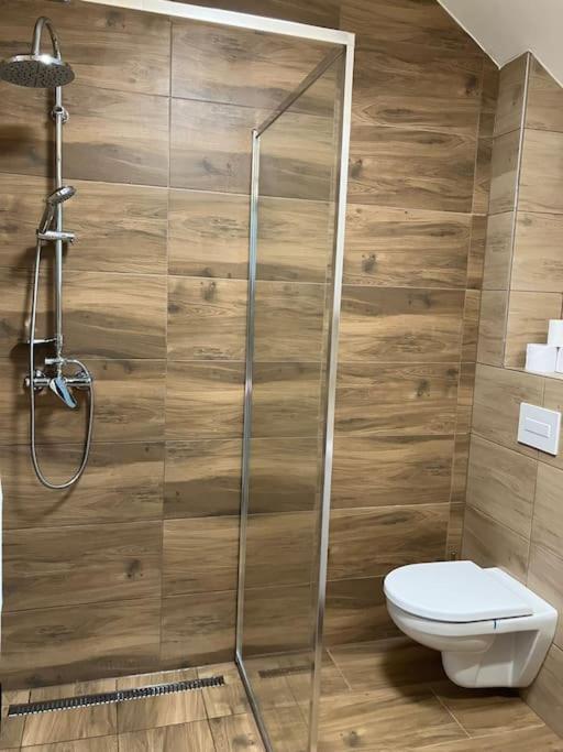 Koupelna v ubytování Apartmán Vrbno pod Pradědem