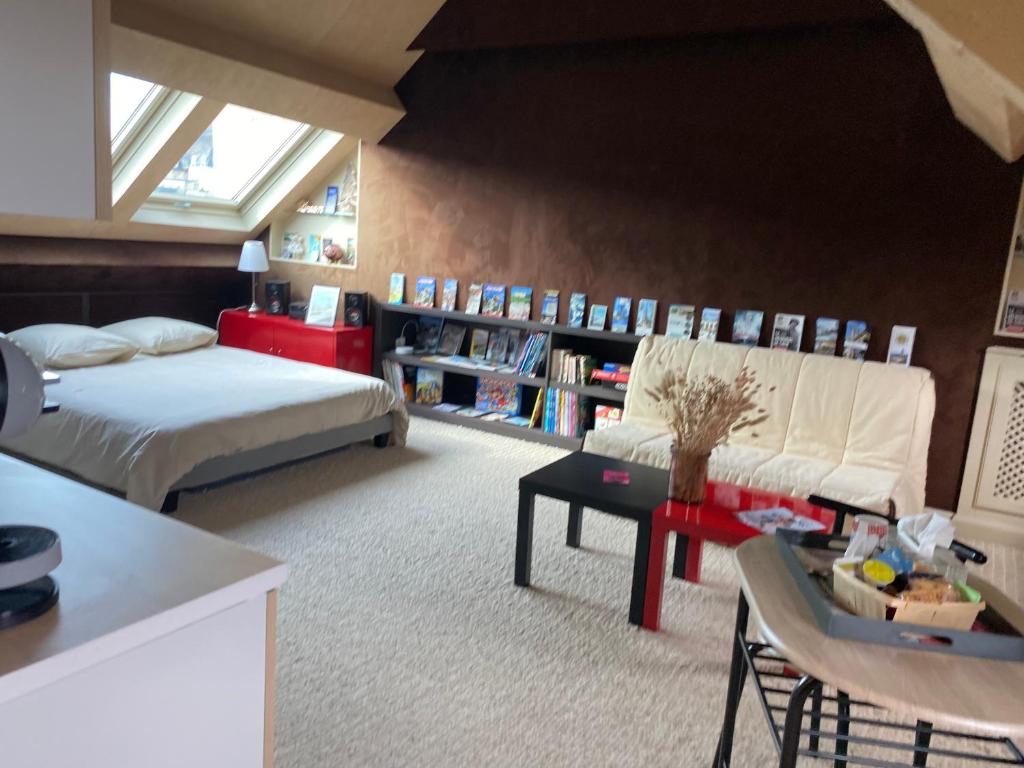Postel nebo postele na pokoji v ubytování La chambre de Mathilde
