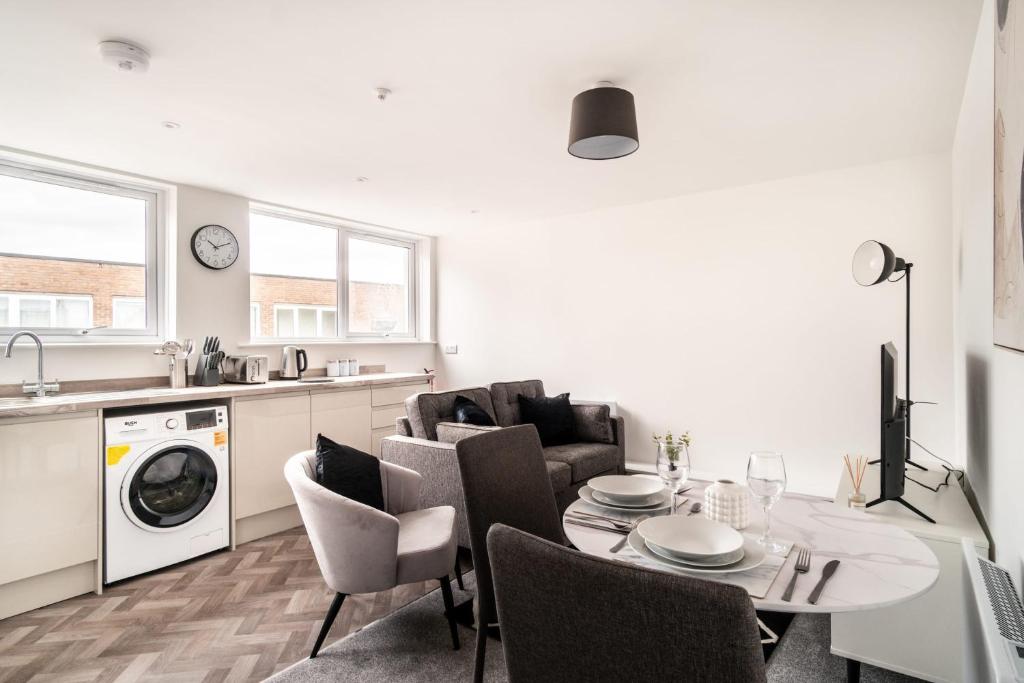 Η κουζίνα ή μικρή κουζίνα στο Fabulous 1 Bed Apartment in Central Wrexham
